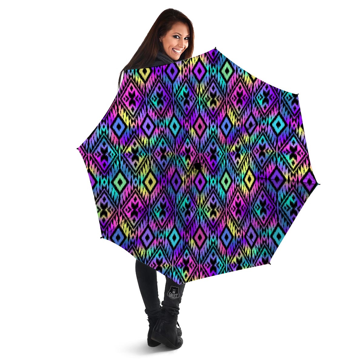 Navajo Triangle Ethnic Print Pattern Umbrella-grizzshop