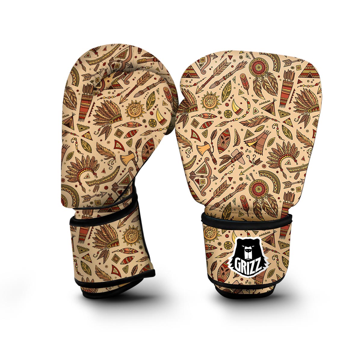 Navajo Tribal Aztec Native Indians American Print Boxing Gloves-grizzshop
