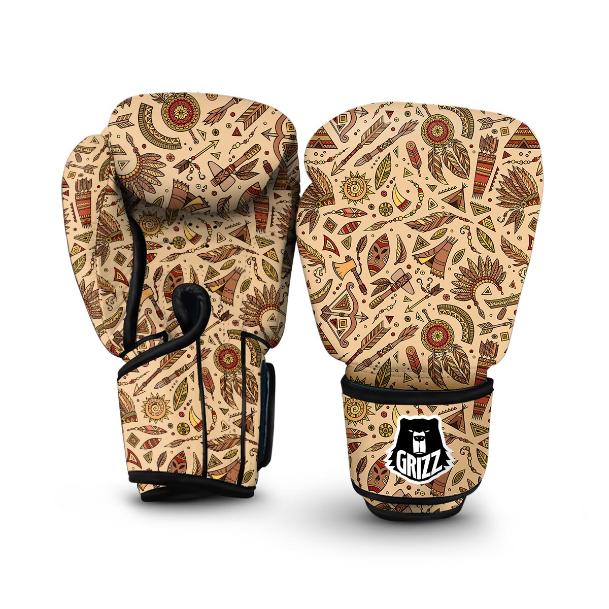 Navajo Tribal Aztec Native Indians American Print Boxing Gloves-grizzshop