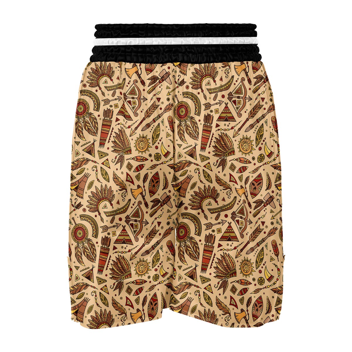 Navajo Tribal Aztec Native Indians American Print Boxing Shorts-grizzshop