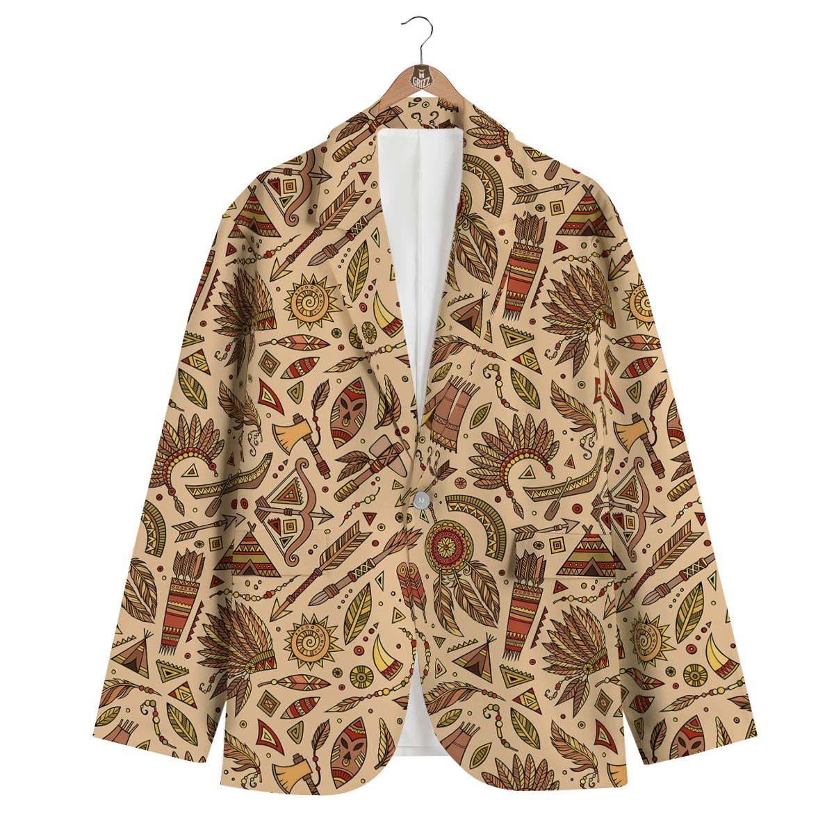 Navajo Tribal Aztec Native Indians American Print Men's Blazer-grizzshop