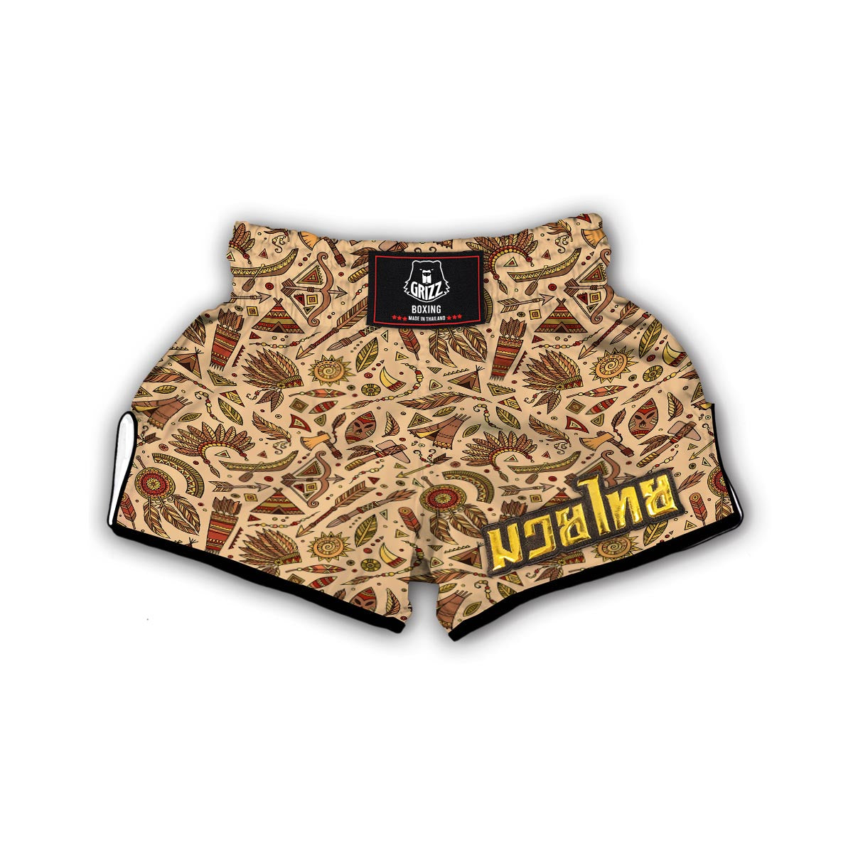 Navajo Tribal Aztec Native Indians American Print Muay Thai Boxing Shorts-grizzshop