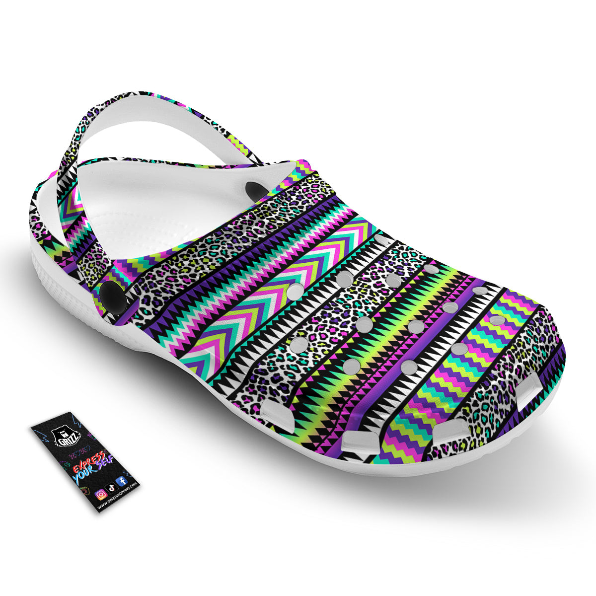 Navajo Tribal Colorful Leopard Print Clog-grizzshop