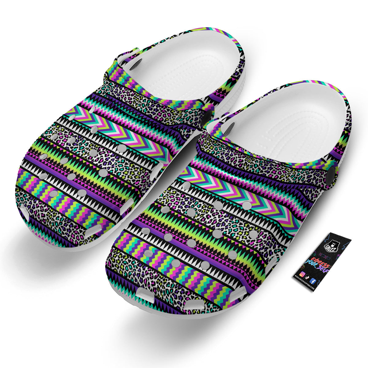 Navajo Tribal Colorful Leopard Print Clog-grizzshop