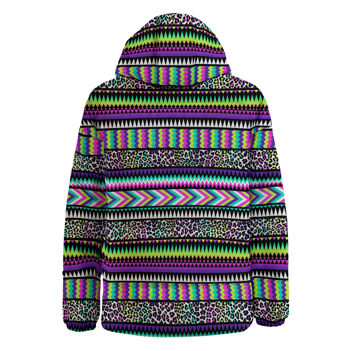 Navajo Tribal Colorful Leopard Print Down Jacket-grizzshop
