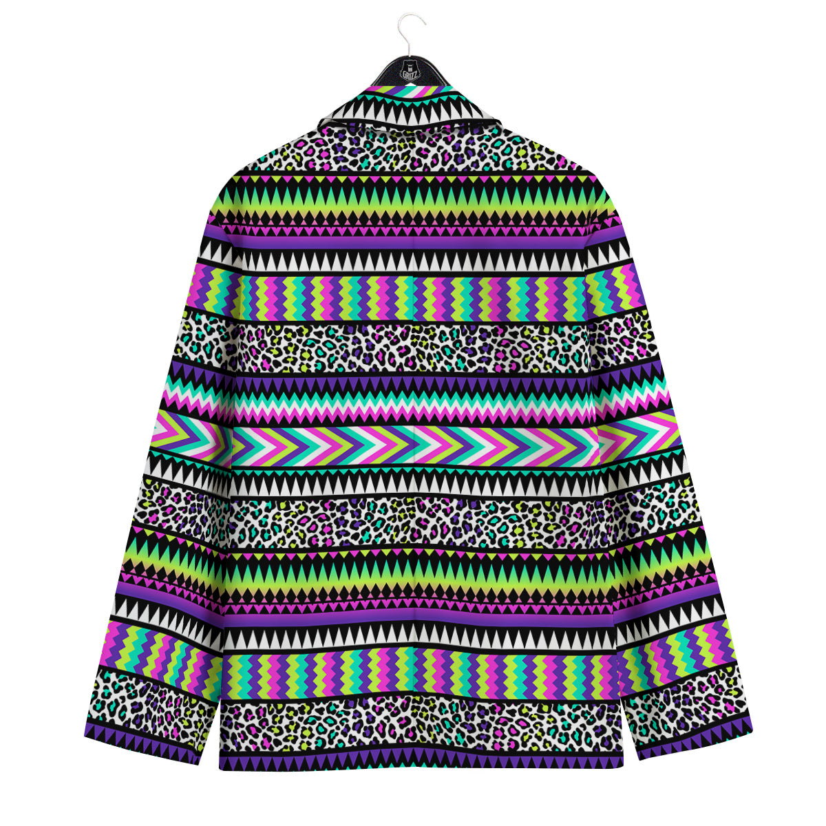Navajo Tribal Colorful Leopard Print Men's Sport Coat-grizzshop
