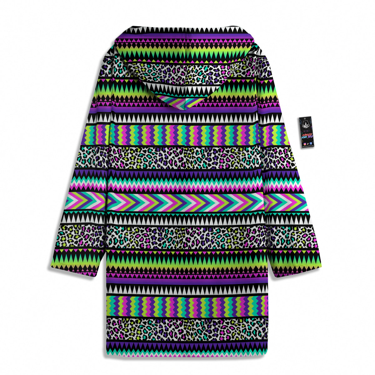 Navajo Tribal Colorful Leopard Print Men's Windbreaker Jacket-grizzshop