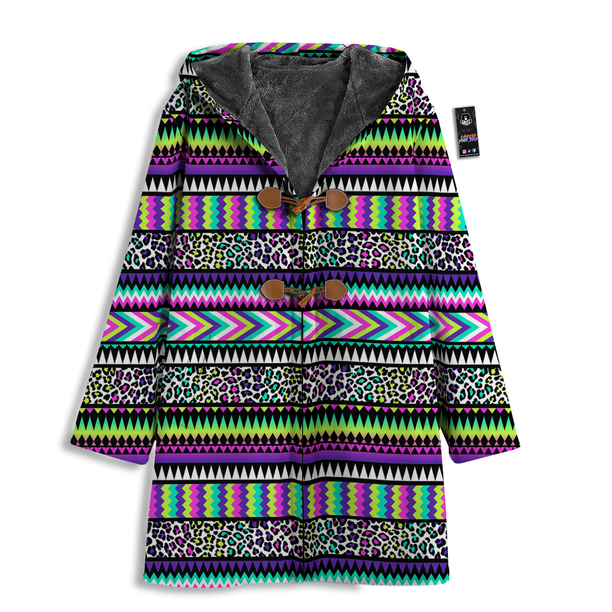 Navajo Tribal Colorful Leopard Print Men's Windbreaker Jacket-grizzshop