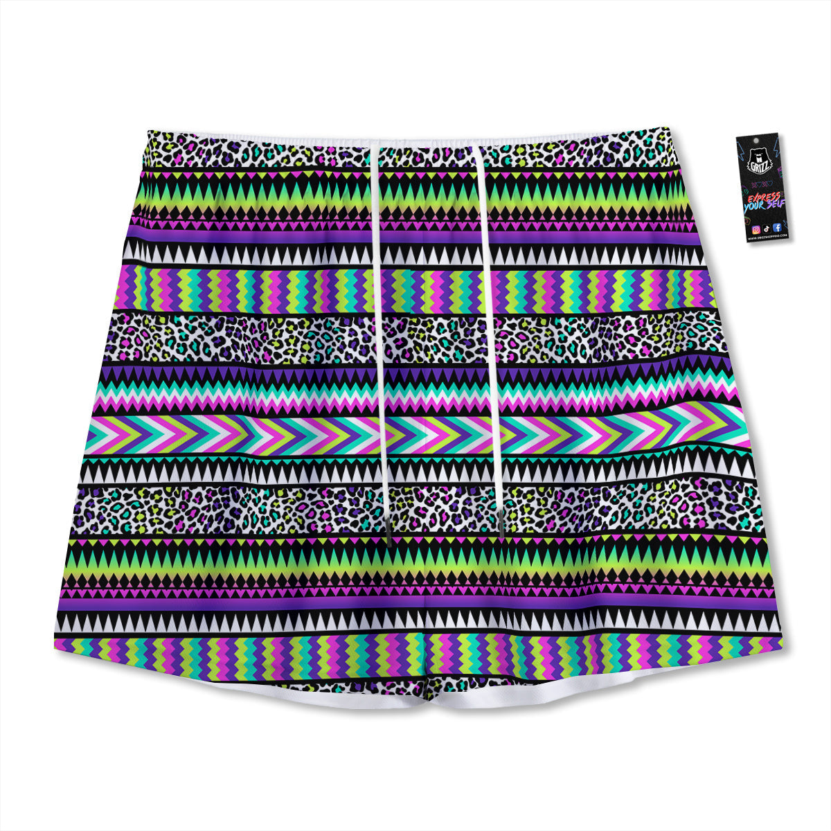 Medal Freemasonry Print Mesh Shorts