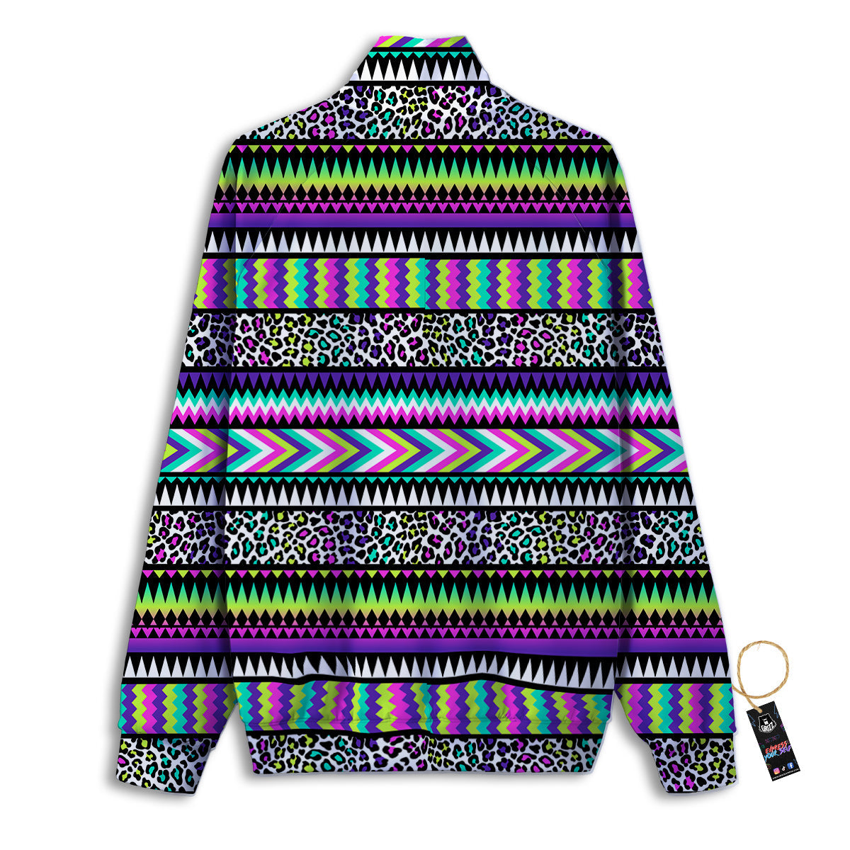 Navajo Tribal Colorful Leopard Print Track Jacket-grizzshop