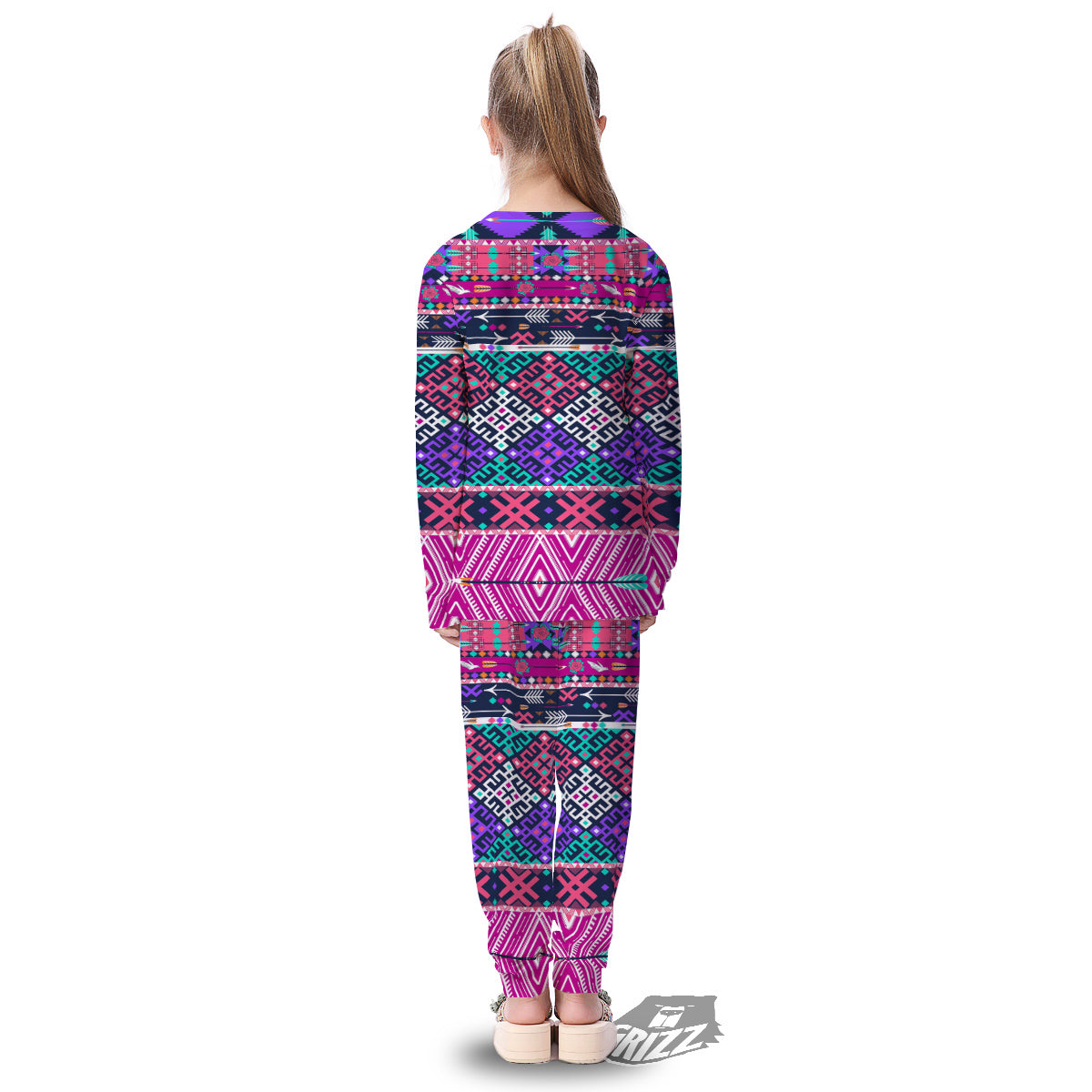 Navajo Tribal Colorful Native Print Kid's Pajamas-grizzshop