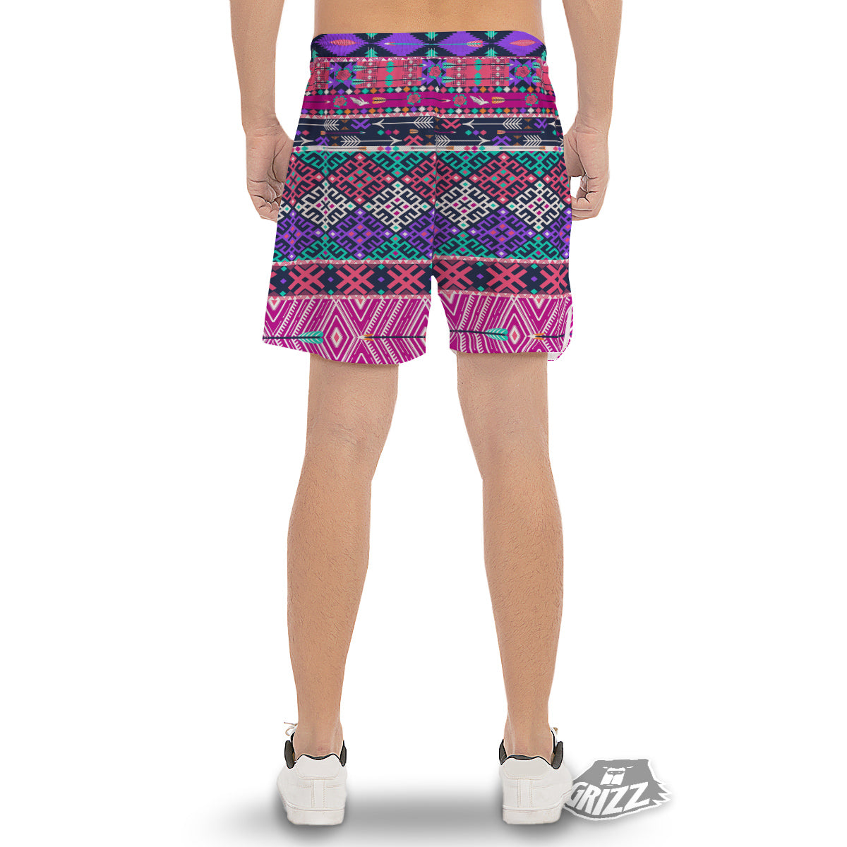 Navajo Tribal Colorful Native Print Men's Gym Shorts-grizzshop