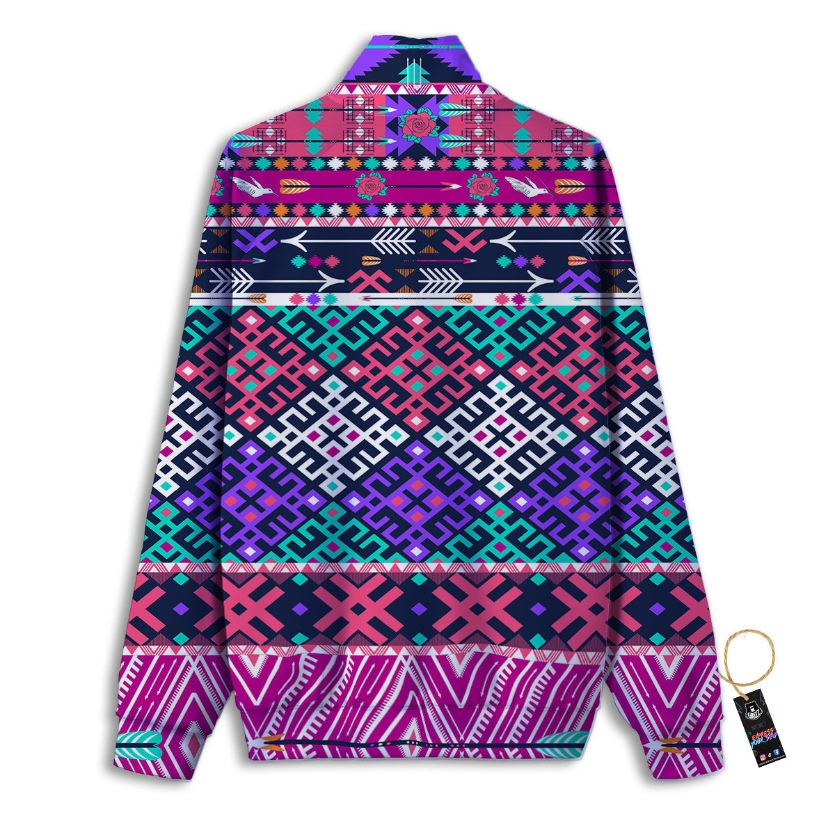 Navajo Tribal Colorful Native Print Track Jacket-grizzshop