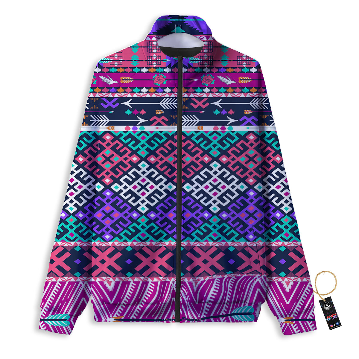 Navajo Tribal Colorful Native Print Track Jacket-grizzshop