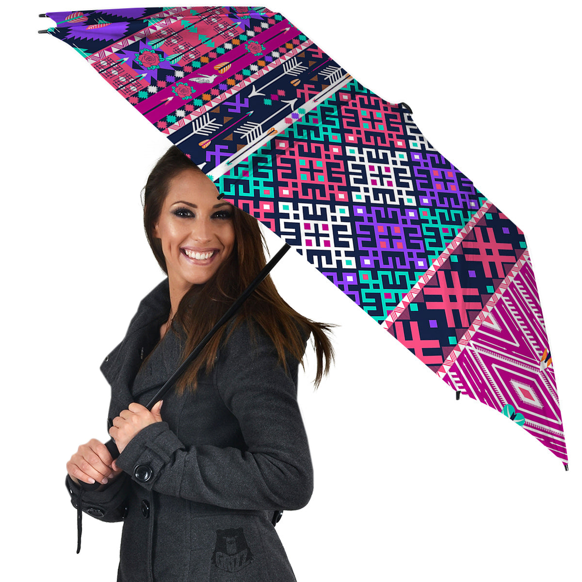 Navajo Tribal Colorful Native Print Umbrella-grizzshop