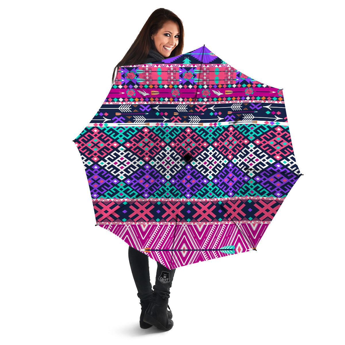 Navajo Tribal Colorful Native Print Umbrella-grizzshop