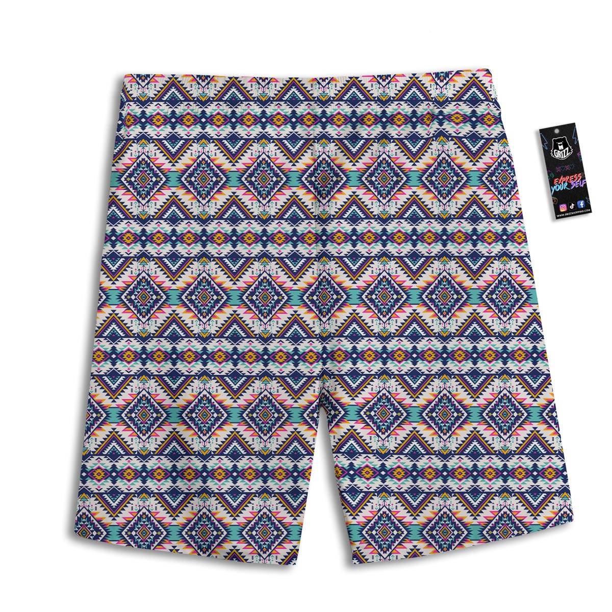 Navajo Tribal Pendleton Print Pattern Men's Athletic Shorts