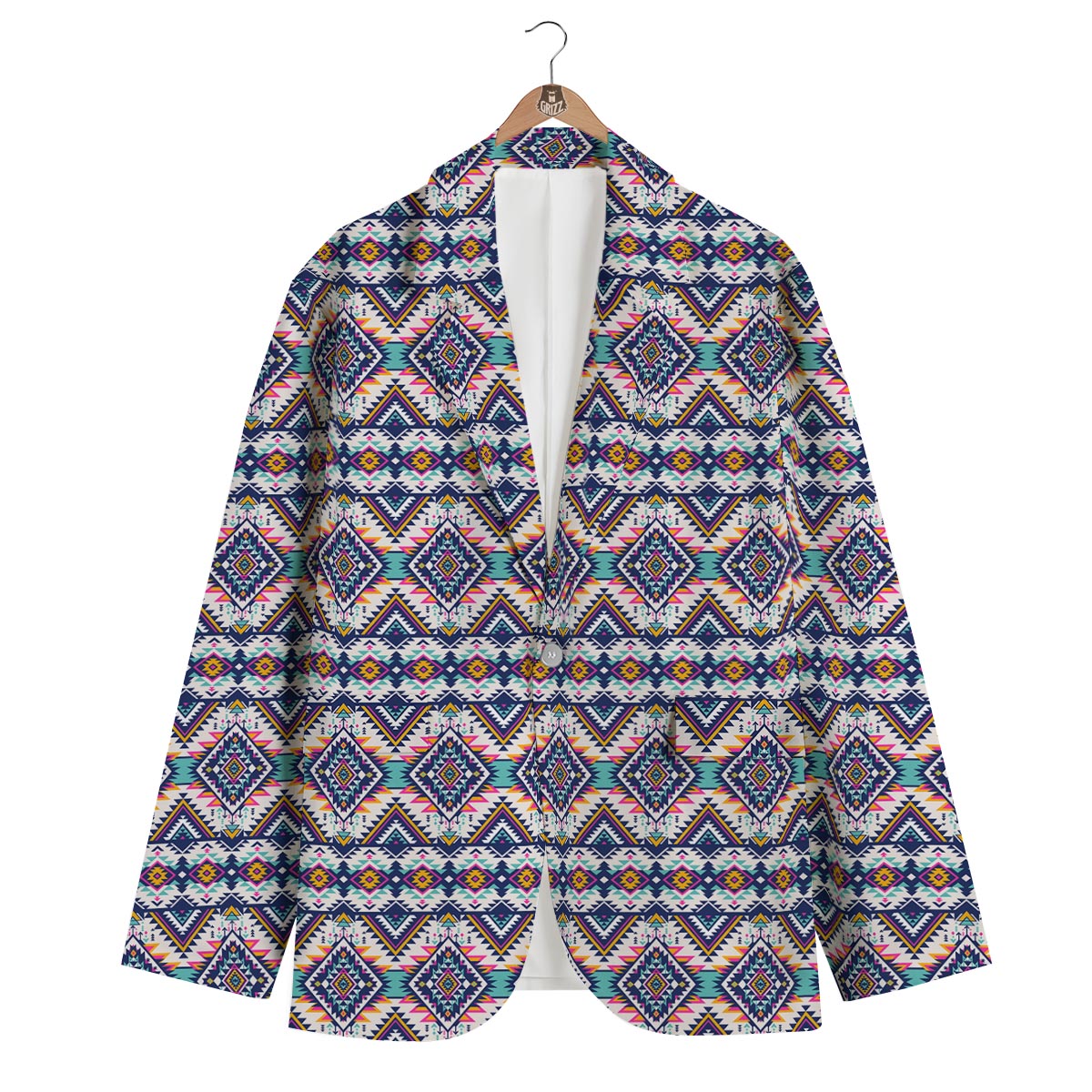 Navajo Tribal Pendleton Print Pattern Men's Blazer-grizzshop