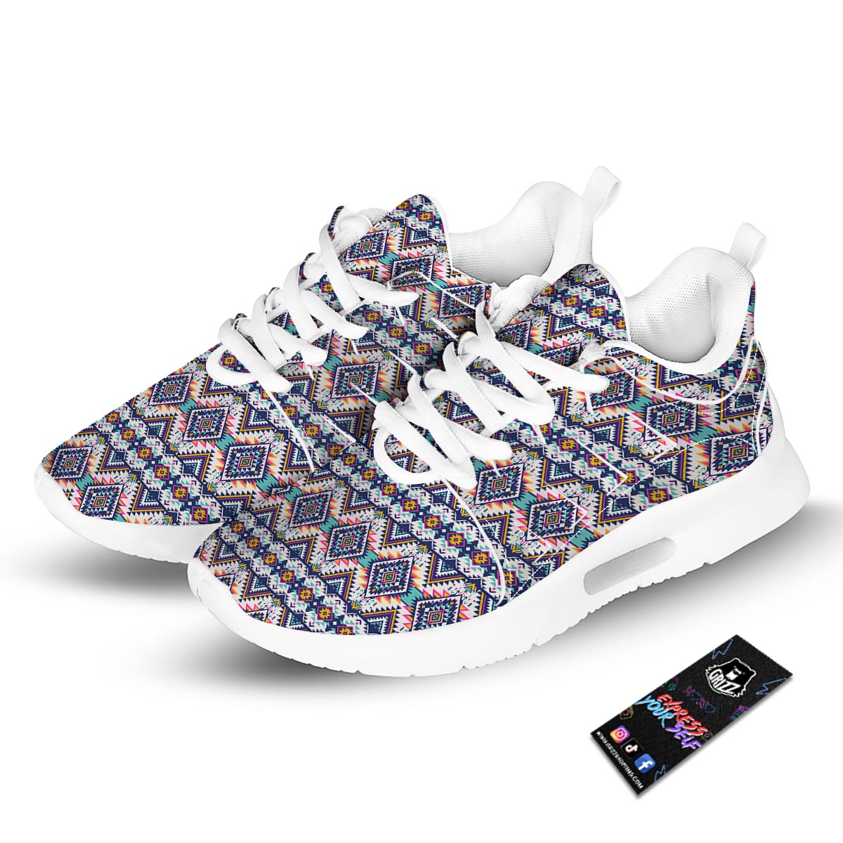 Navajo Tribal Pendleton Print Pattern Tennis Shoes-grizzshop