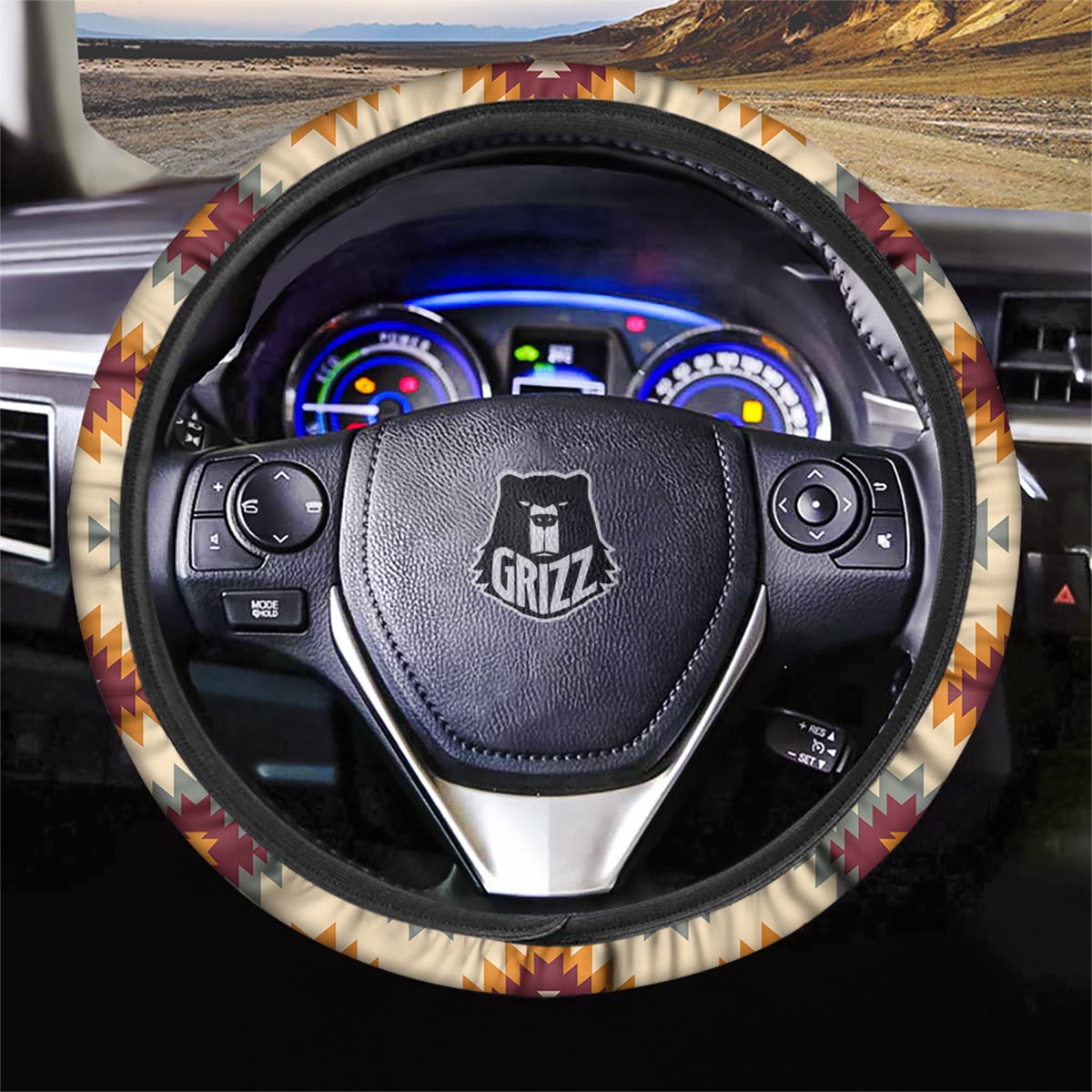 Navajo Tribal Southwestern Print Pattern Car Steering Wheel Cover-grizzshop
