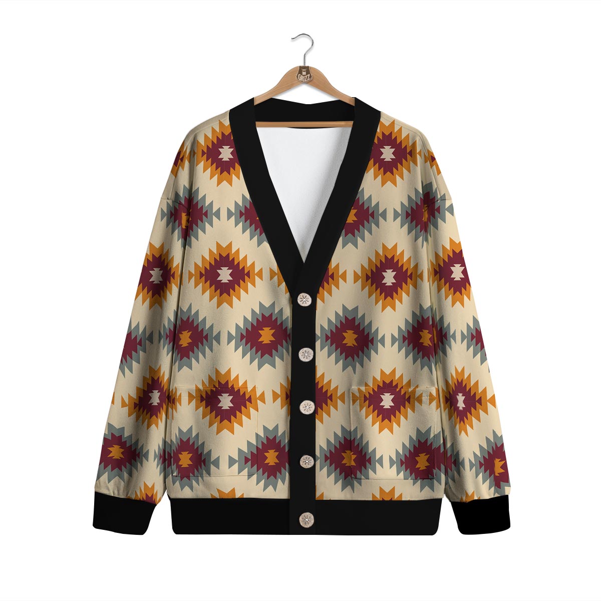 Navajo Tribal Southwestern Print Pattern Cardigan-grizzshop