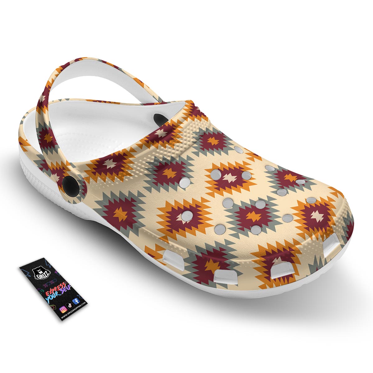 Navajo Tribal Southwestern Print Pattern Clog-grizzshop