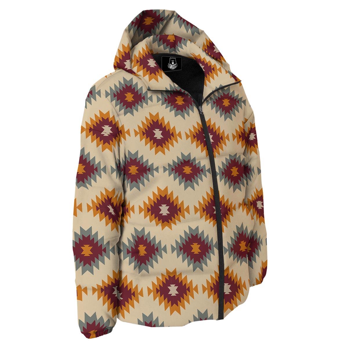 Navajo Tribal Southwestern Print Pattern Down Jacket-grizzshop