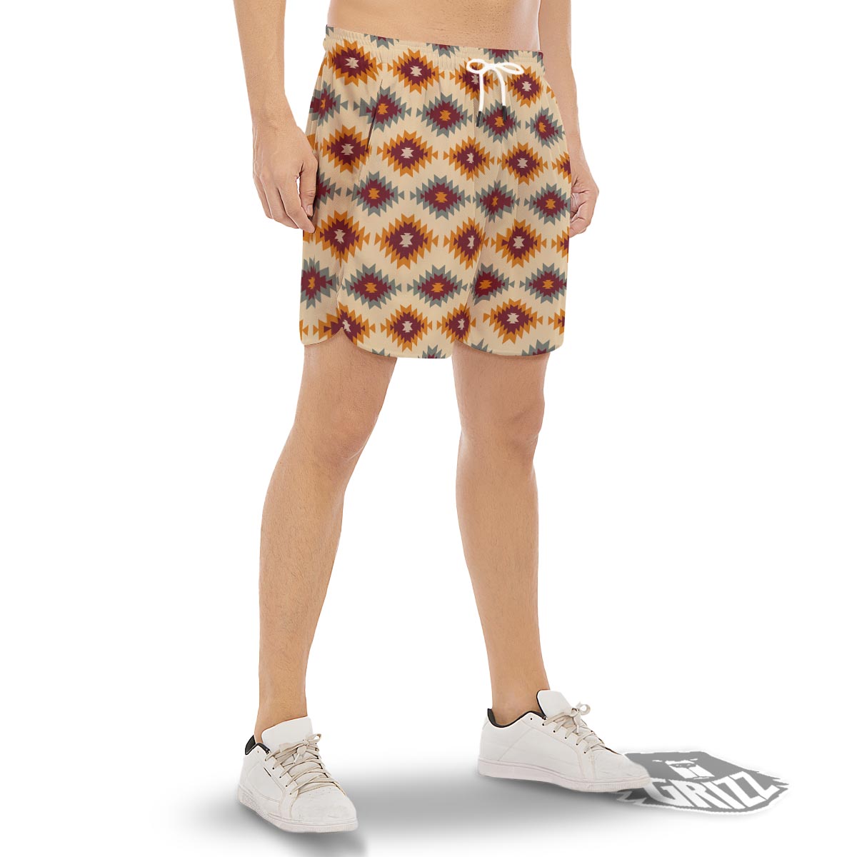 Navajo Tribal Southwestern Print Pattern Men's Gym Shorts-grizzshop
