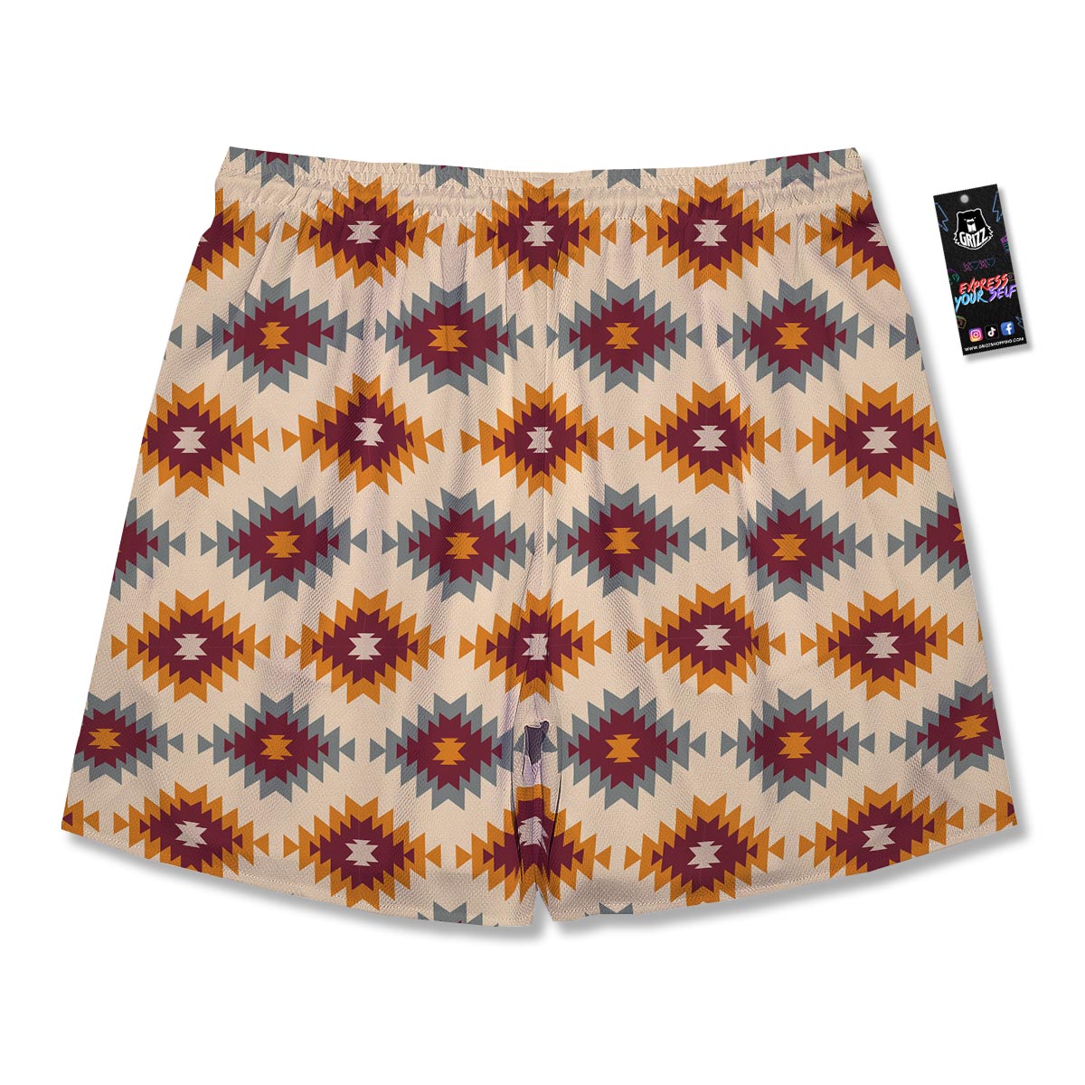 Navajo Tribal Southwestern Print Pattern Men's Running Shorts-grizzshop
