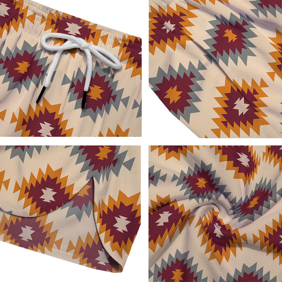 Navajo Tribal Southwestern Print Pattern Men's Running Shorts-grizzshop
