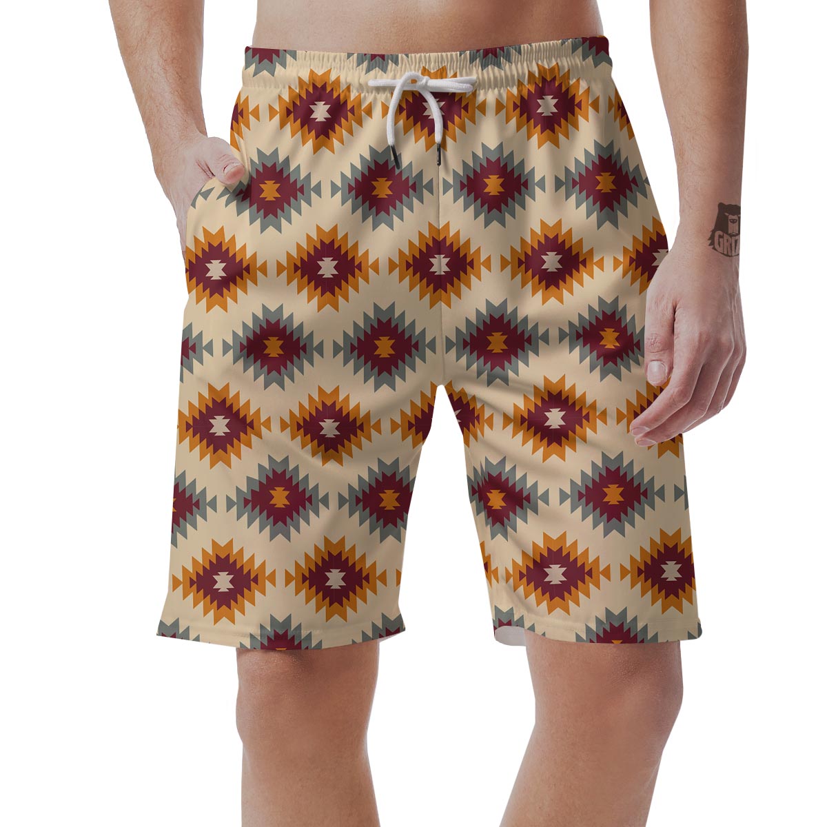 Navajo Tribal Southwestern Print Pattern Men's Shorts-grizzshop