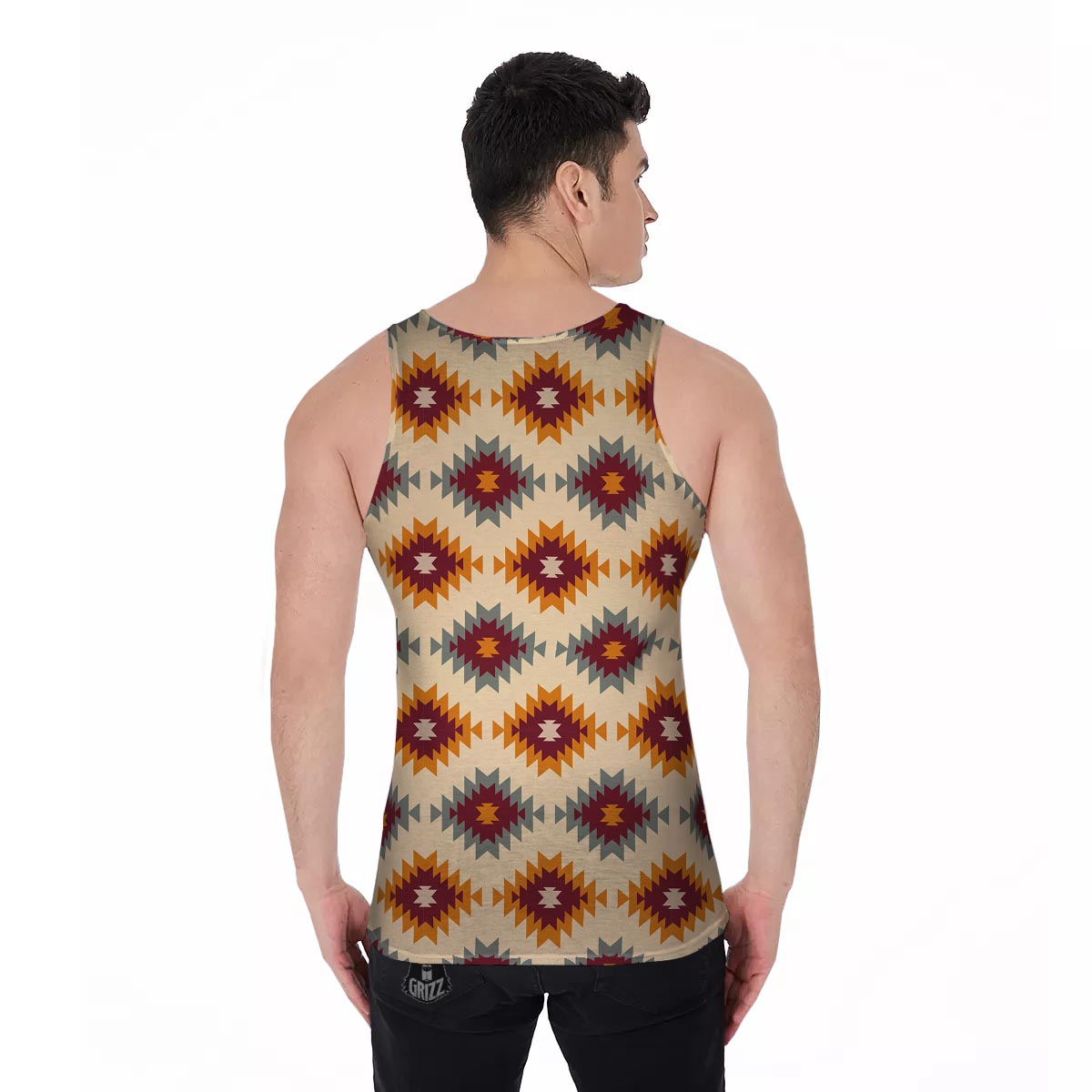 Navajo Tribal Southwestern Print Pattern Men's Tank Top-grizzshop