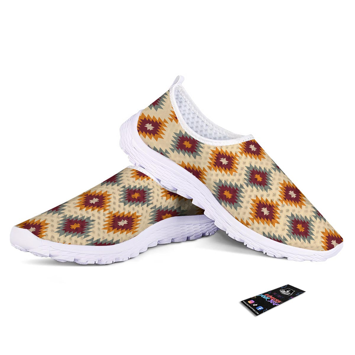 Navajo Tribal Southwestern Print Pattern Nurse Shoes-grizzshop
