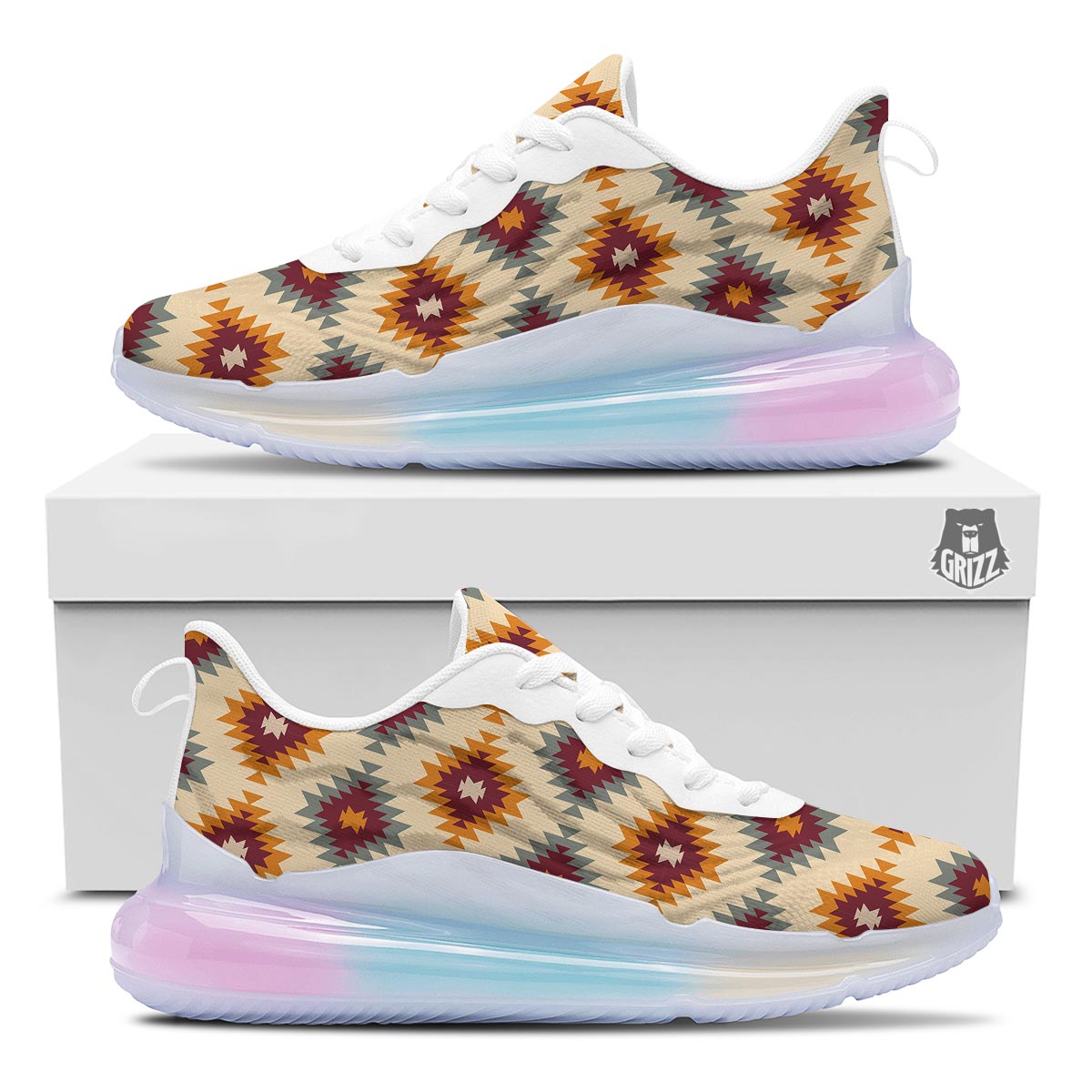 Navajo Tribal Southwestern Print Pattern Running Sneakers-grizzshop