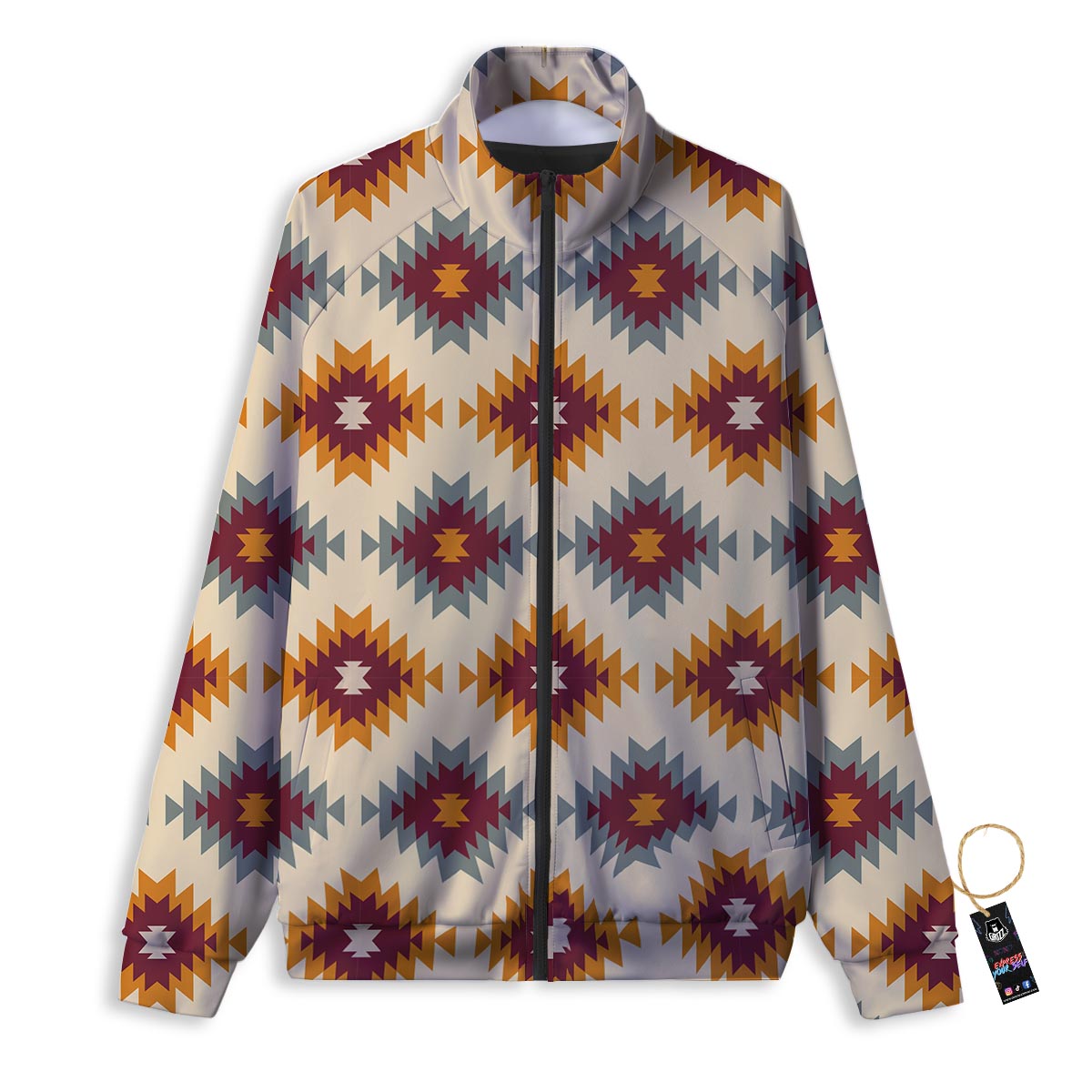Navajo Tribal Southwestern Print Pattern Track Jacket-grizzshop