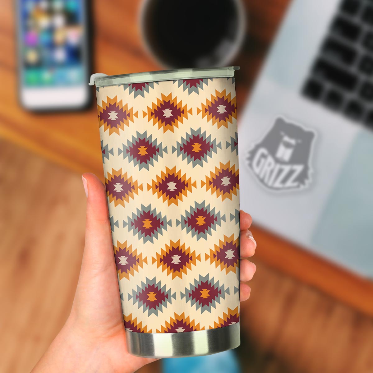 Navajo Tribal Southwestern Print Pattern Tumbler-grizzshop