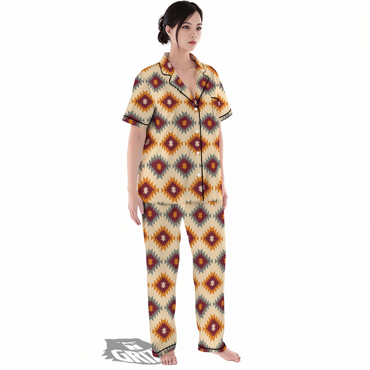 Navajo Tribal Southwestern Print Pattern Women's Pajamas Set-grizzshop