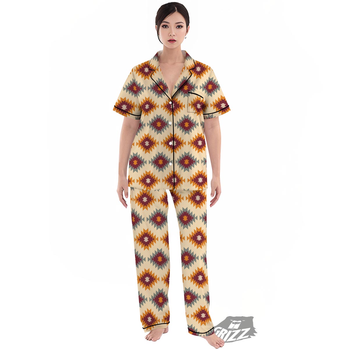 Navajo Tribal Southwestern Print Pattern Women's Pajamas Set-grizzshop