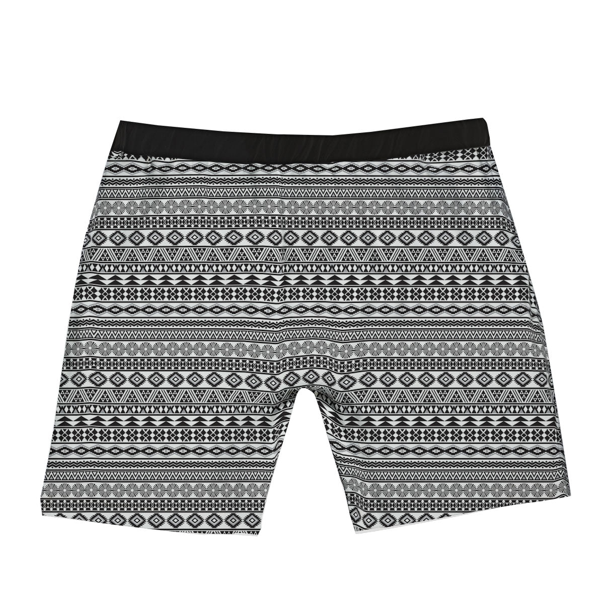 Navajo Tribal White And Black Print Boxer Briefs-grizzshop