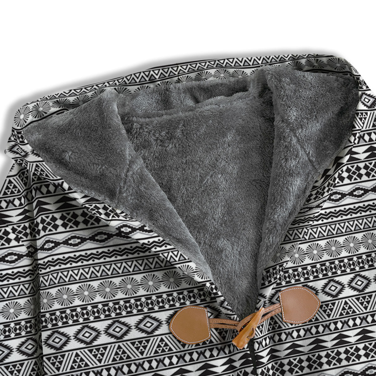 Navajo Tribal White And Black Print Men's Windbreaker Jacket-grizzshop