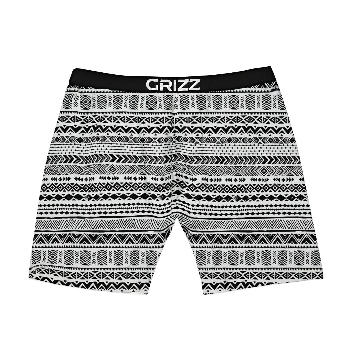 Navajo White And Black Print Pattern Boxer Briefs-grizzshop