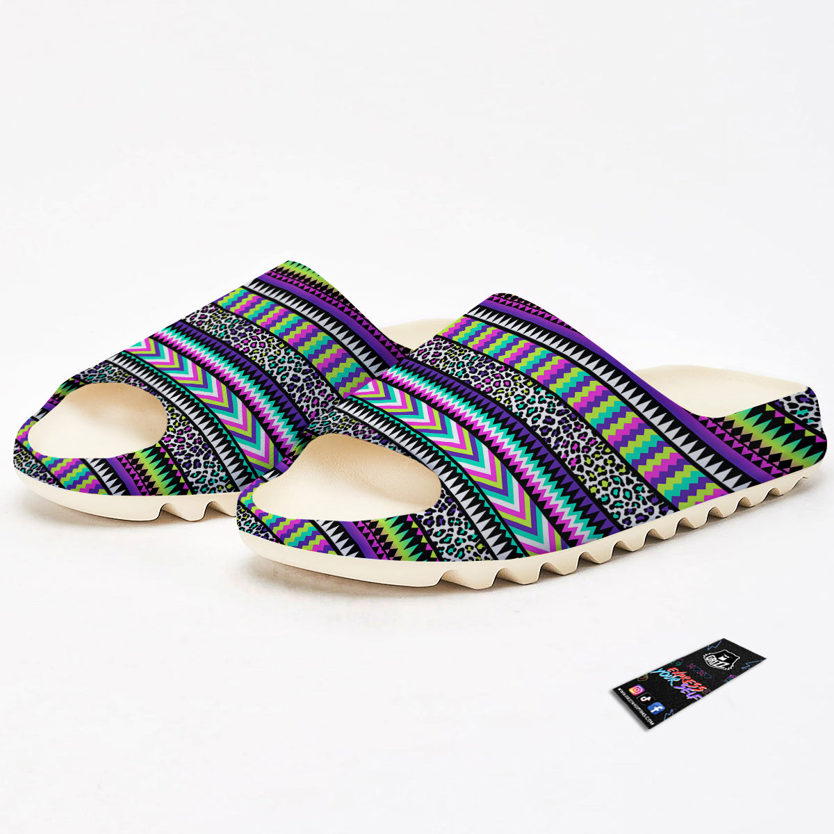 Navajo Tribal Colorful Leopard Print Sandals-grizzshop
