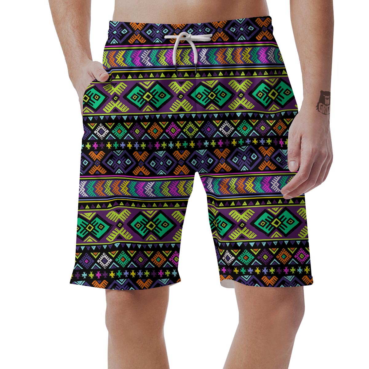 Navojo Aztec Print Men's Shorts-grizzshop