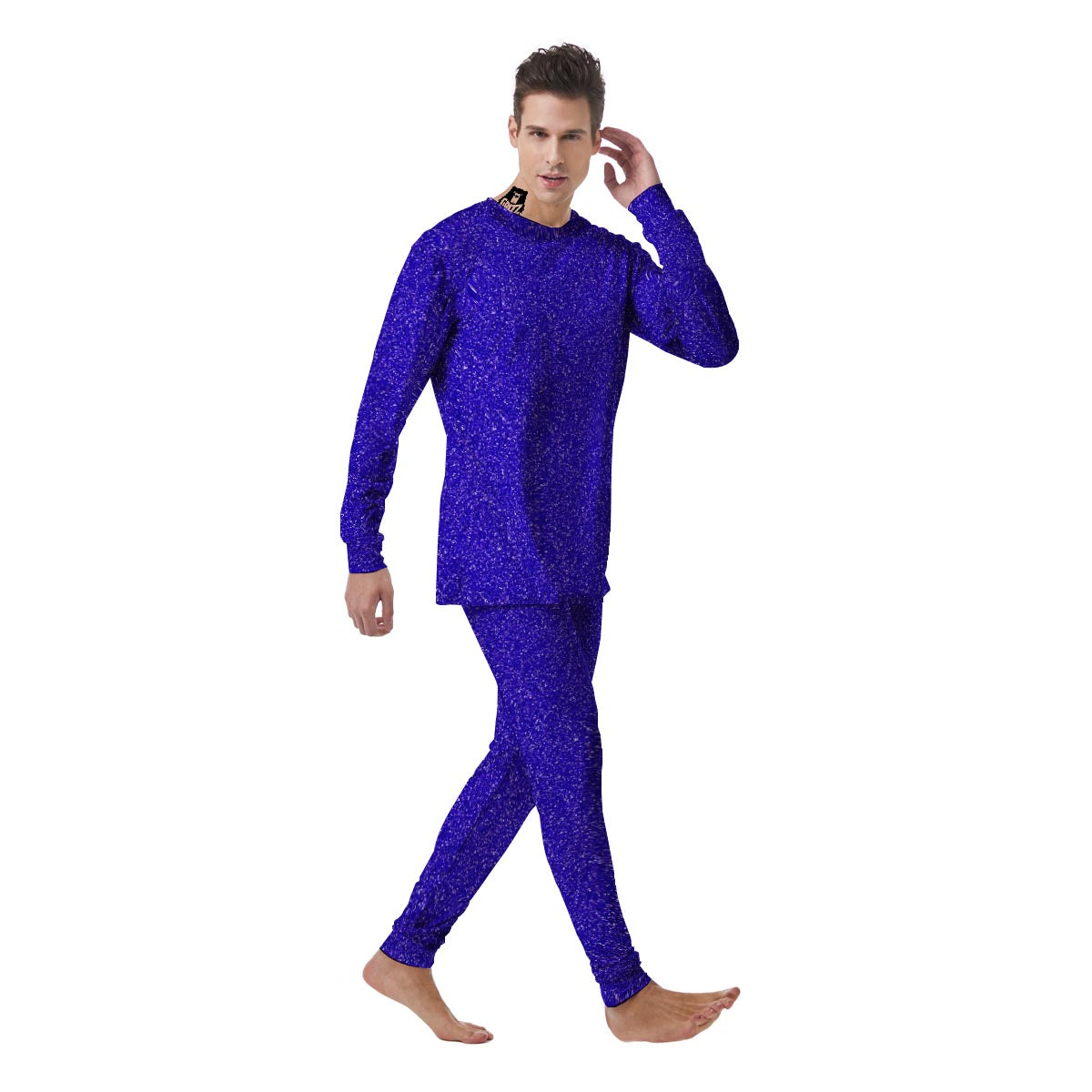 Navy Glitter Artwork Print Men's Pajamas-grizzshop