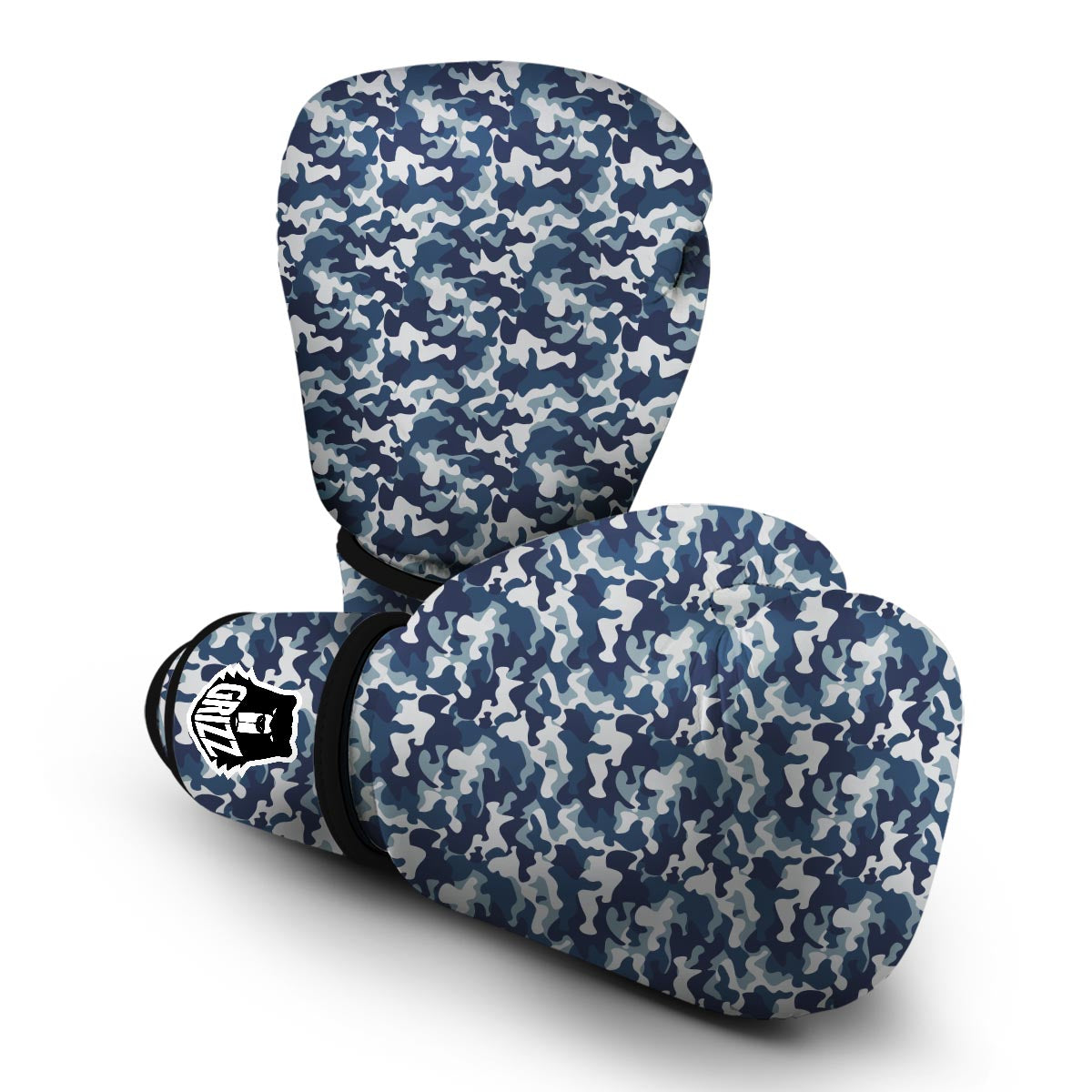 Navy Military Camouflage Camo Pattern Print Boxing Gloves-grizzshop
