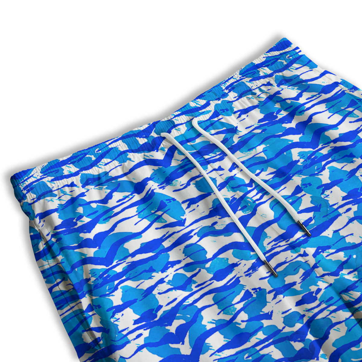 Navy Tiger Stripe Camouflage Seamless Print Pattern Men's Athletic Shorts