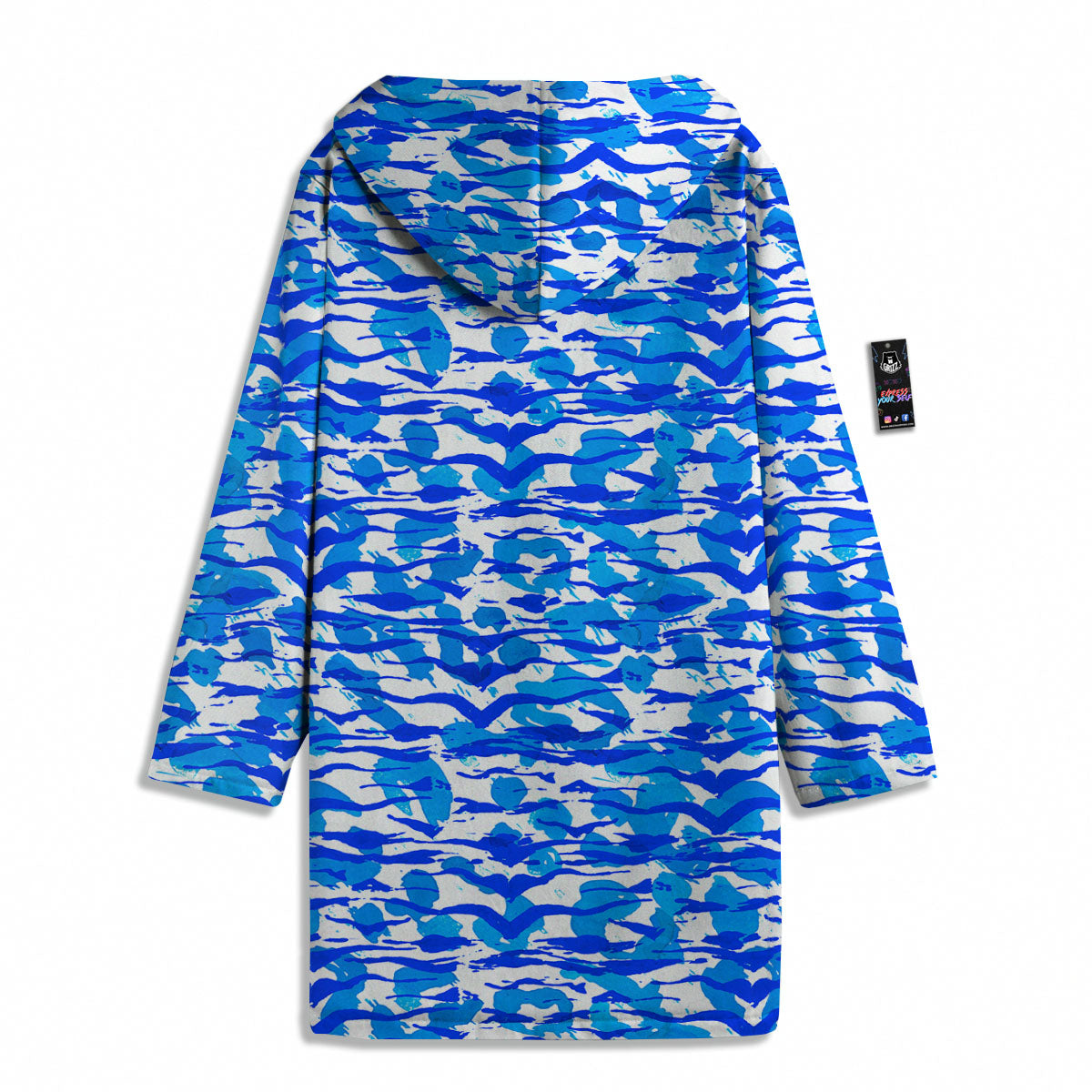 Navy Tiger Stripe Camouflage Seamless Print Pattern Men's Windbreaker Jacket-grizzshop