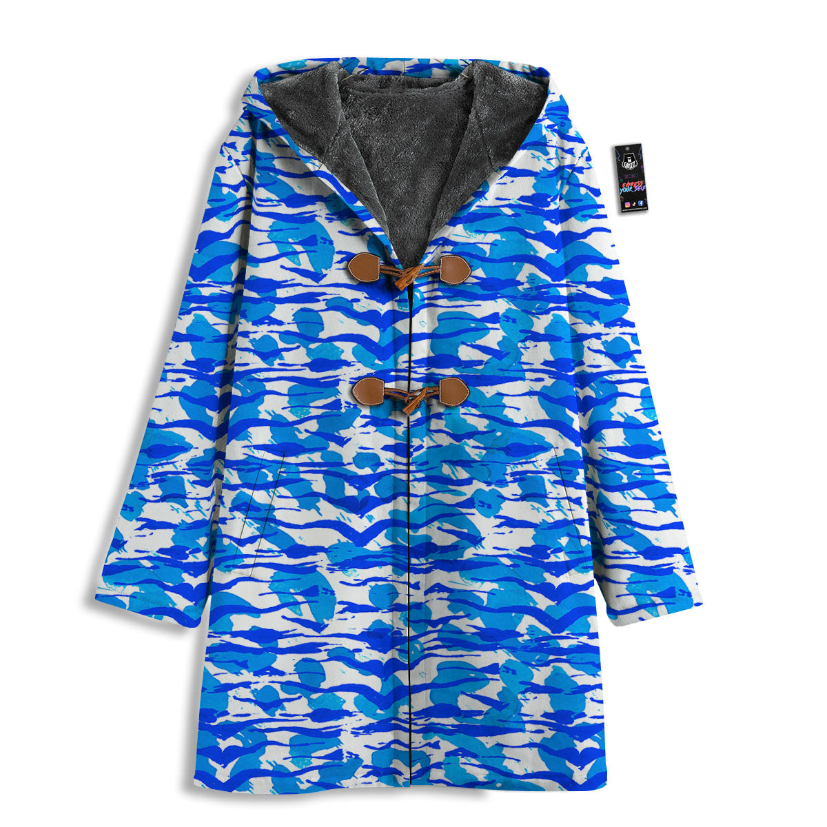 Navy Tiger Stripe Camouflage Seamless Print Pattern Men's Windbreaker Jacket-grizzshop