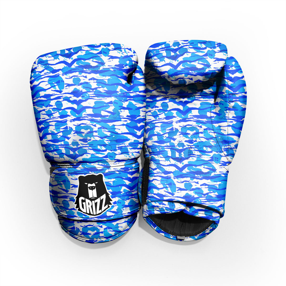 Navy Tiger Stripe Camouflage Seamless Print Pattern Pro Boxing Glove
