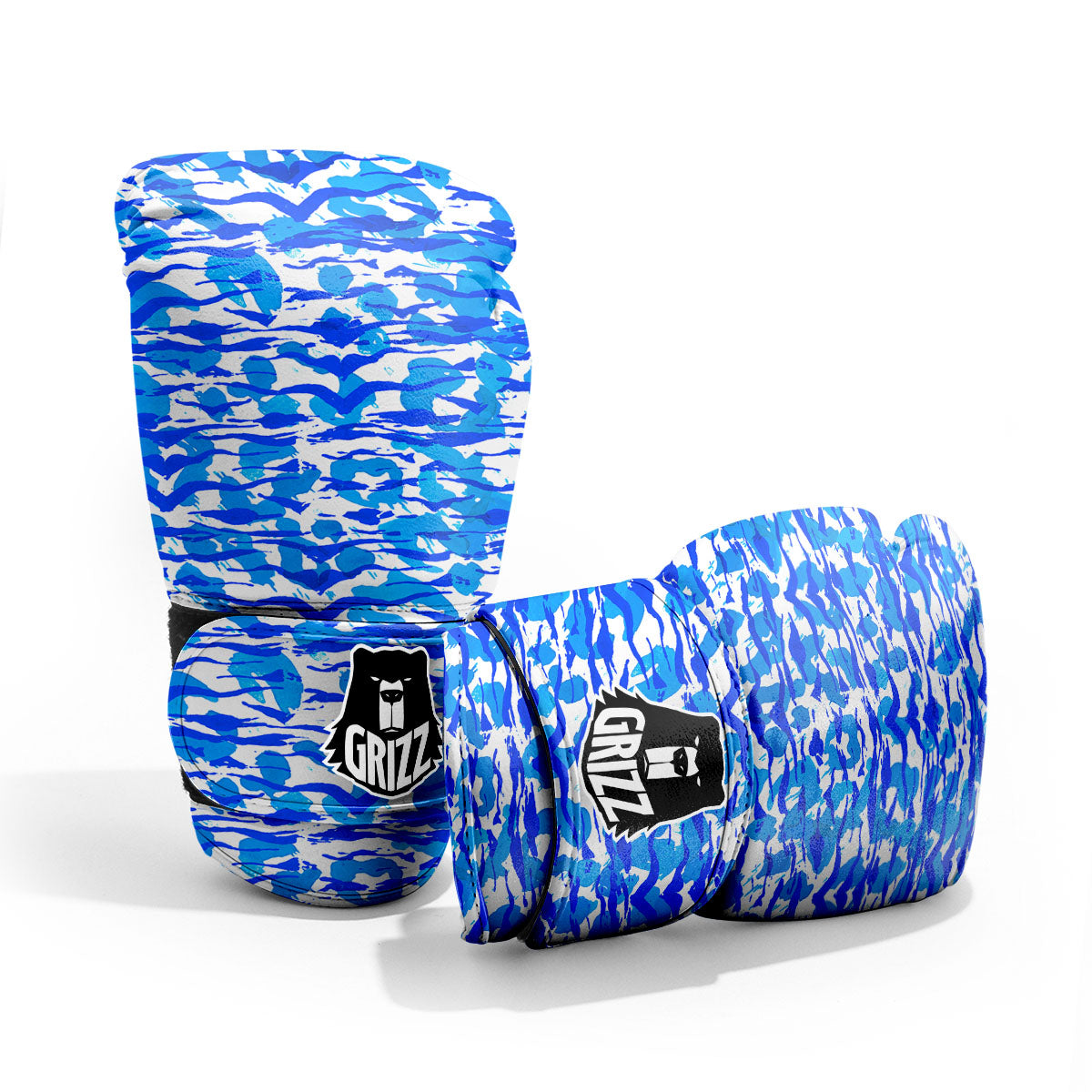 Navy Tiger Stripe Camouflage Seamless Print Pattern Pro Boxing Glove
